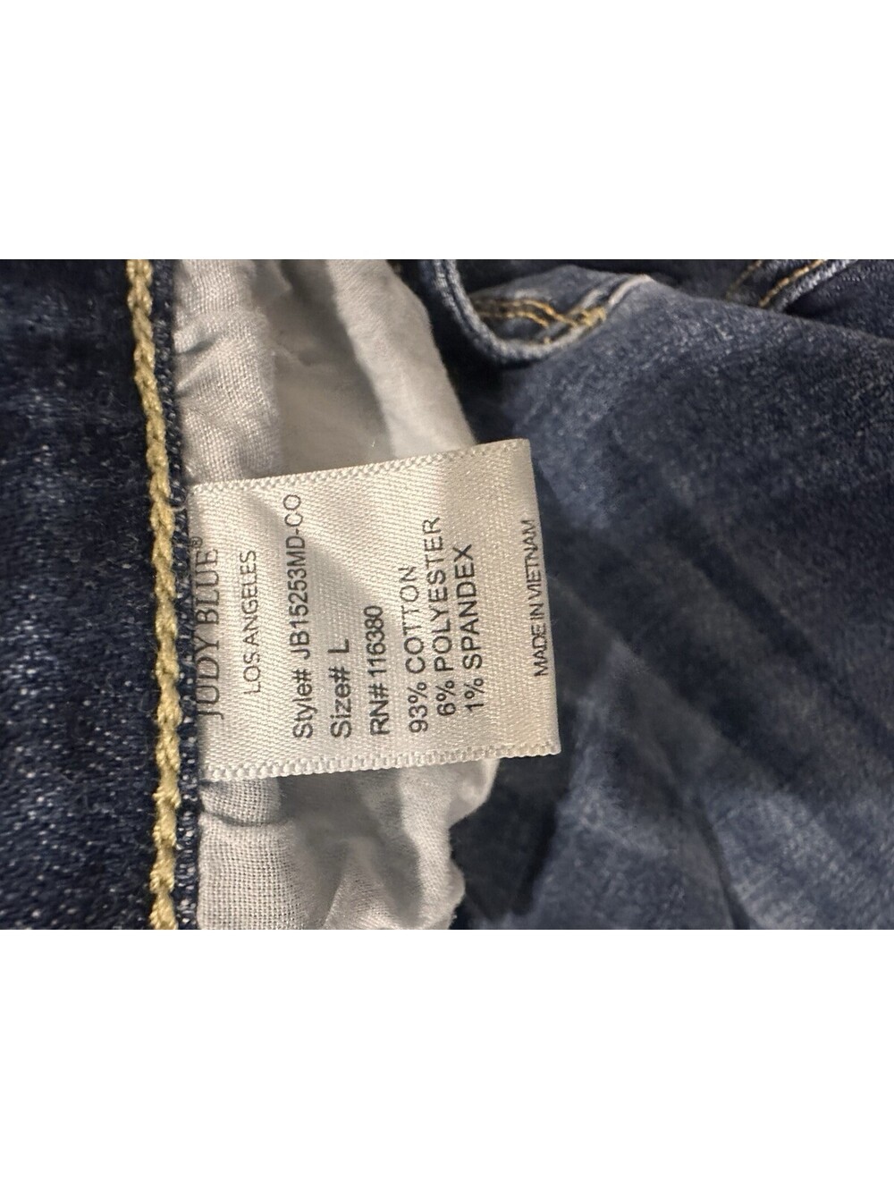 Judy Blue Shorts Womens Large Blue Denim Distressed Cut Off Frayed Hem Stretch - Picture 6 of 9